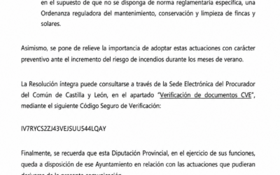 RESOLUCIÓN CONSEVACIÓN DE FINCAS Y SOLARES Y PREVENCIÓN DE INCENDIOS