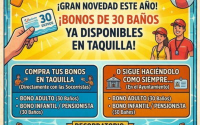 ¡GRAN NOVEDAD! CONSIGUE TUS BONOS DE 30 BAÑOS DIRECTAMENTE EN TAQUILLA